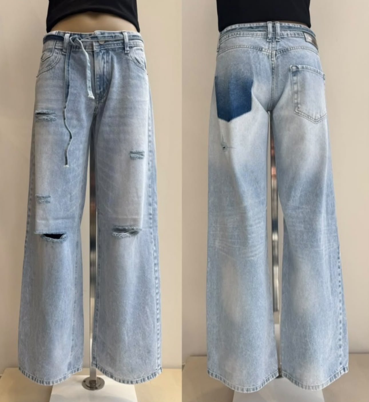 Wide Leg ANISTON Snow Blue Ripped